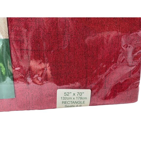 Brussels Easy Care Rectangle Tablecloth 100% Polyester Dark Red Seats 4-6 NEW - Picture 3 of 7